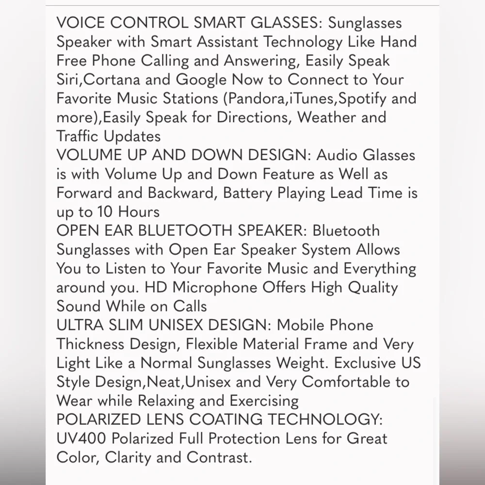 New Smart Glasses,Polarized with Bluetooth Speaker,Voice Control.
